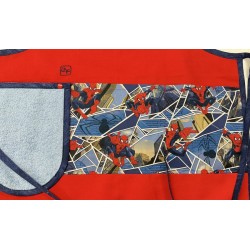 Super Héros Spiderman Tablier Adulte avec Essuie-mains Couleur Rouge Prêt à Broder TEM-318P