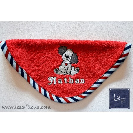 Chien Débarbouillette Brodée et Personnalisée DEB-039