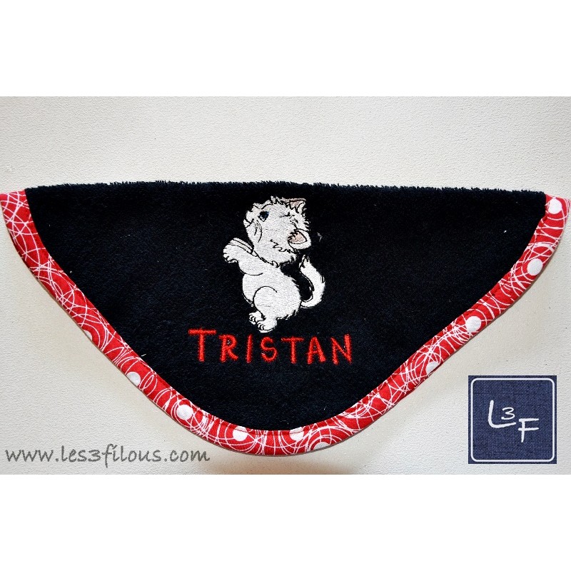 Chaton Débarbouillette Brodée et Personnalisée DEB-040