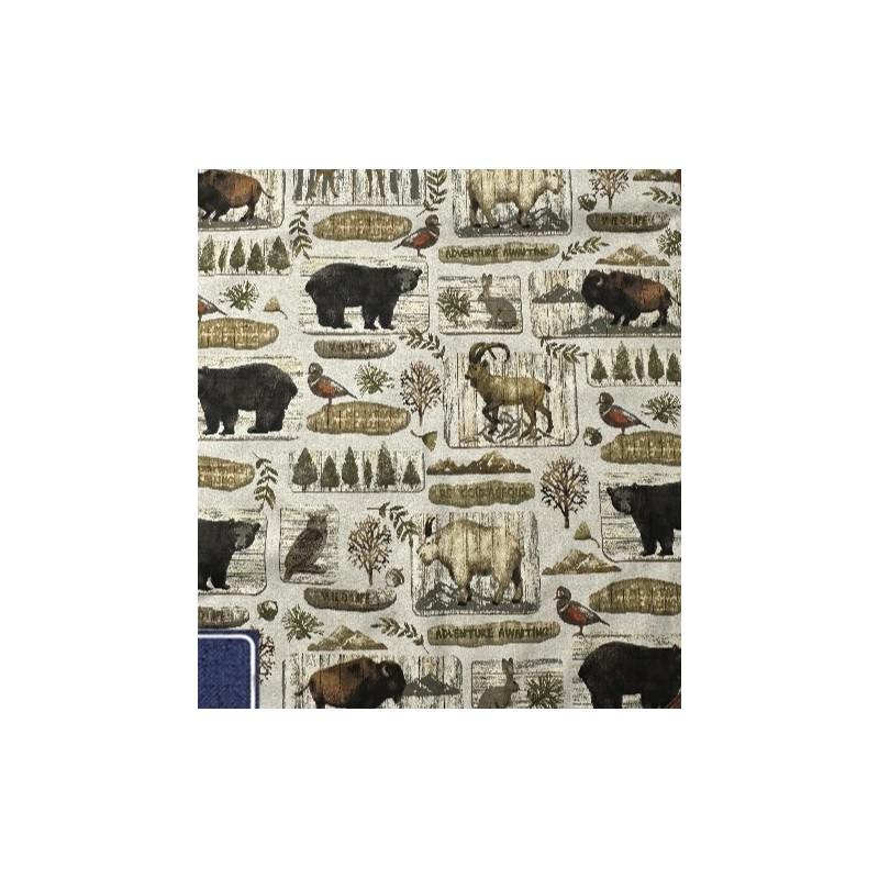Animaux De la Forêt Lapin Ours Bison Canard Tissu TIS-0037*