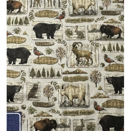 Animaux De la Forêt Lapin Ours Bison Canard Tissu TIS-0037*