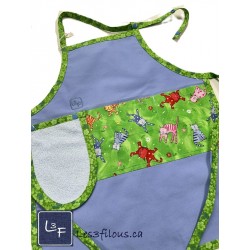 Chat sur fond Vert Tissu TIS-0564*