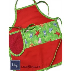 Chat sur fond Vert Tissu TIS-0564*