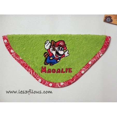 Mario Bros Débarbouillette Brodée et Personnalisée DEB-042