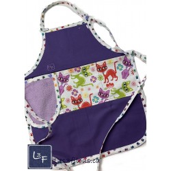 Chat Multicouleur sur fond blanc crème Tissu TIS-0574*