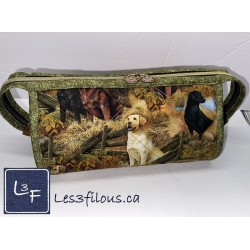 Chien Labrador Blond  brun et Noir Tissu TIS-0649*
