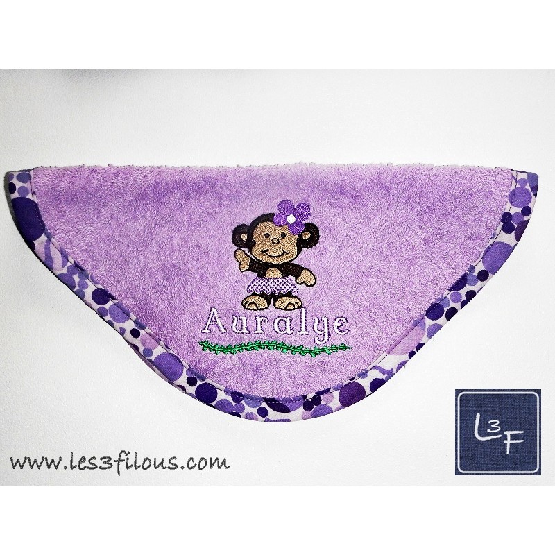 Singe Ballerine Débarbouillette Brodée et Personnalisée DEB-044