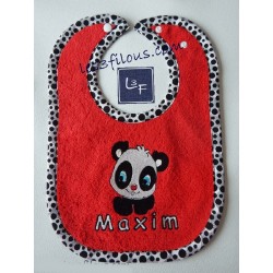 Bavette Panda Bavette/Bavoir Brodé et Personnalisé BAV-002