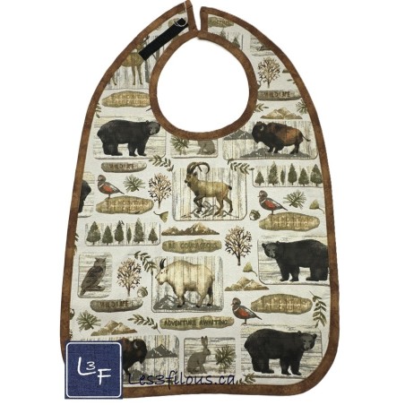 Animaux de la Forêt Bavette Bavoir pour Adulte Format REG BAA-150P