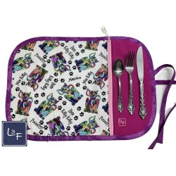 Chats Nice Kitty Napperon avec Pochette Prêt à Broder Personnalisé NAP-406P