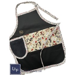 Petits Chiens Tablier Avec Essuie-mains Enfant Couleur Noire prêt à Broder TEN-284P