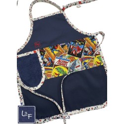 Superman Super Héros Dessin Animé Tablier Enfant avec Essuie-main Prêt à Broder TEN-290P