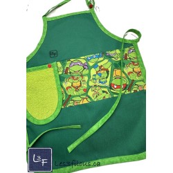 Ninja Turtles Tortues Ninja Super Héros Dessin Animé Tablier Enfant avec Essuie-main Prêt à Broder TEN-291P