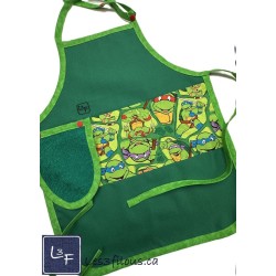 Ninja Turtles Tortues Ninja Super Héros Dessin Animé Tablier Enfant avec Essuie-main Prêt à Broder TEN-292P
