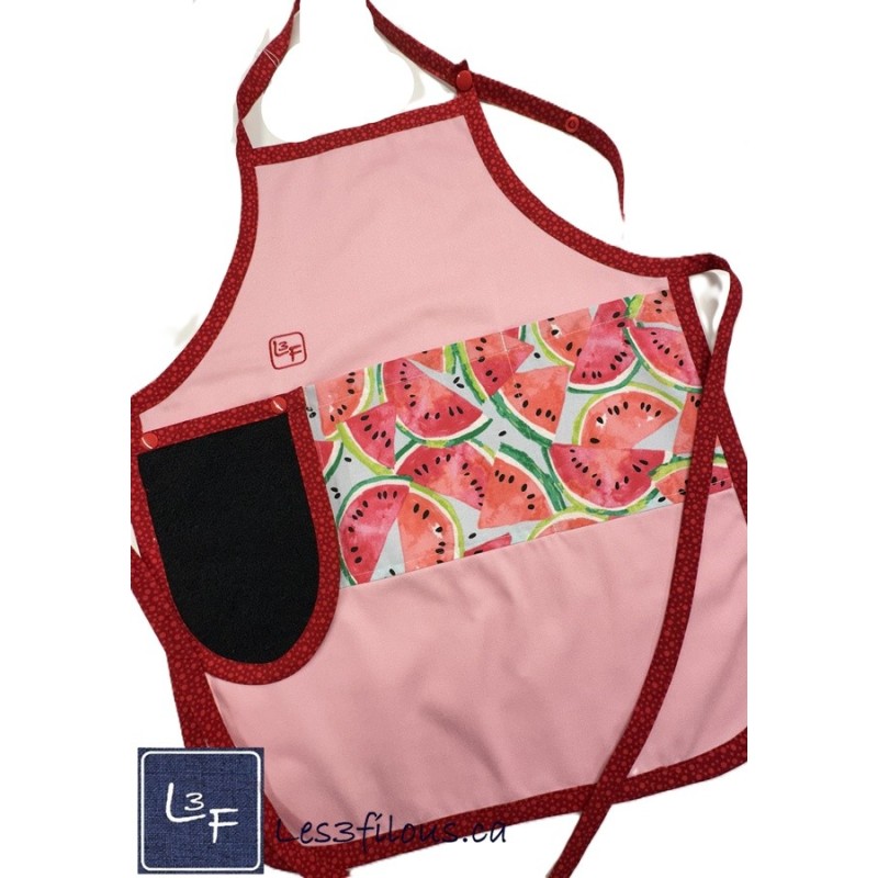 Melon d'eau Tablier Enfant avec essuie-mains Prêt à Broder TEN-306P