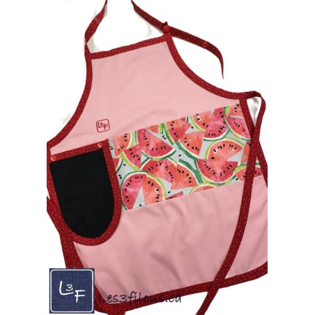 Melon d'eau Tablier Enfant avec essuie-mains Prêt à Broder TEN-306P