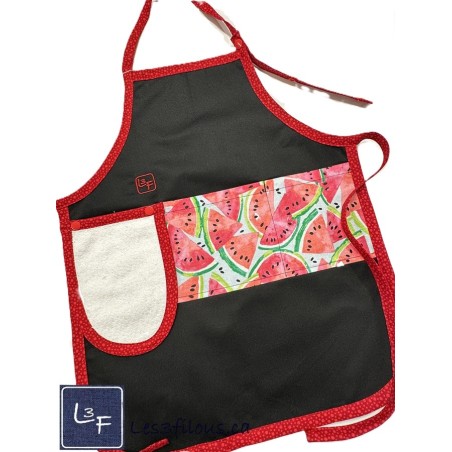 Melon d'eau Pastèque Tablier Enfant avec essuie-mains Prêt à Broder TEN-317P