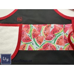 Melon d'eau Pastèque Tablier Enfant avec essuie-mains Prêt à Broder TEN-317P