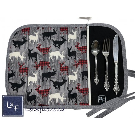 Chevreuil Napperon avec Pochette Personnalisé Prêt à Broder NAP-417P