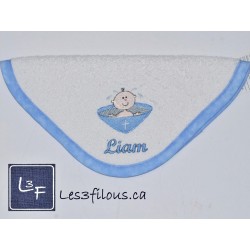 Baptême Religion Serviette Capuchon Brodée et Personnalisée EVE-012