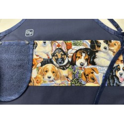 Chiens Tablier Avec Essuie-mains Enfant Couleur Marine prêt à Broder TEN-346P
