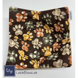 Pattes Chiens Chats sur fond Brun Foncé TIS-2003*