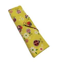 Coccinelle Ladybug avec paillettes Argent et marguerite Tissu TIS-0732*
