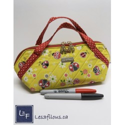 Coccinelle Ladybug avec paillettes Argent et marguerite Tissu TIS-0732*