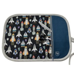 Fusée Navette Spatiale Napperon avec Pochette Personnalisé Prêt à Broder NAP-427P