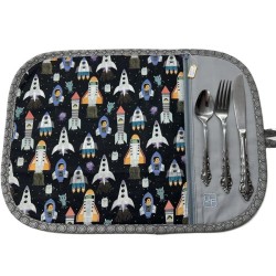 Fusée Navette Spatiale Napperon avec Pochette Personnalisé Prêt à Broder NAP-428P