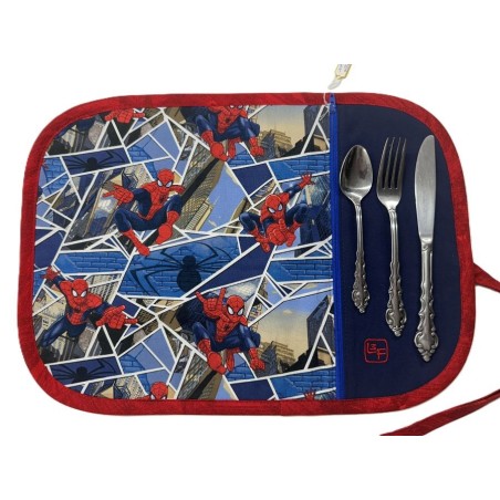 Super Héros Spiderman Napperon Avec Pochette Prêt à Broder NAP-436P