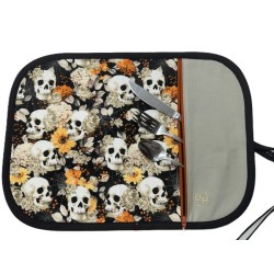 Tête de Mort Skull Squelette Napperon avec Pochette Prêt à Broder NAP-433P