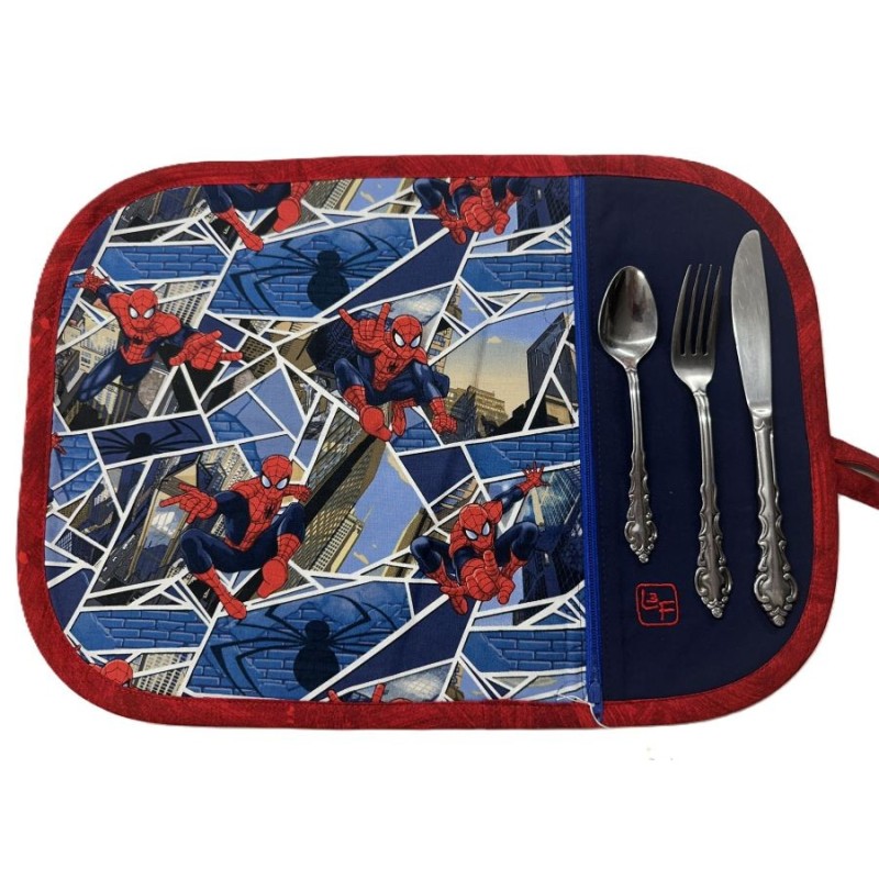 Super Héros Spiderman Napperon Avec Pochette Prêt à Broder NAP-437P