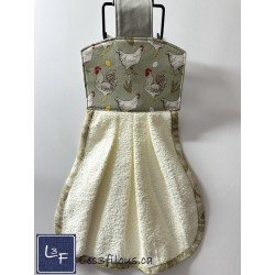 Poules Serviette de cuisine accrochable après la poignée du four EP-034