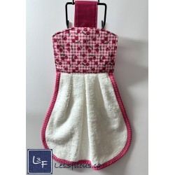 Cerises Serviette de cuisine accrochable après la poignée du four EP-036