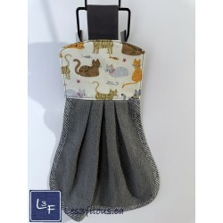 Chats Serviette de cuisine accrochable après la poignée du four EP-042