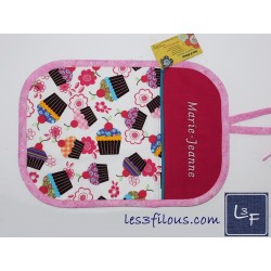 Petites Souris et Fraises Napperon avec Pochette Prêt à Broder NAP-440P