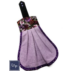 Fleurs Serviette de cuisine accrochable après la poignée du four EP-043