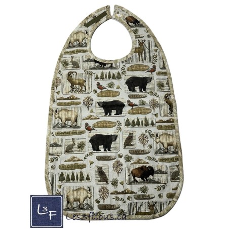 Animaux de la Forêt Bavette Bavoir pour Adulte Format XL BAA-158P