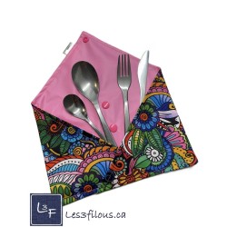 Mandala Pochette à Ustensiles Roulable et Réutilisable (Ustensiles inclus) UST-039