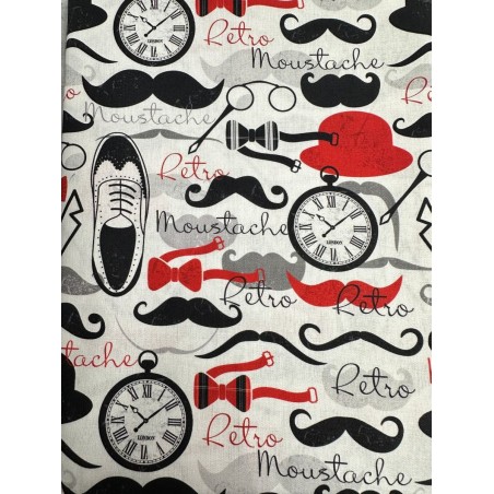 Homme Moustache Chapeau Horloge Cadran Heure TIS-1246