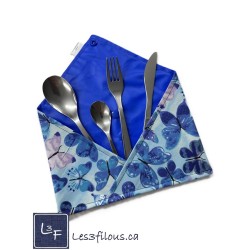 Papillons Pochette à Ustensiles Roulable et Réutilisable (Ustensiles inclus) UST-047