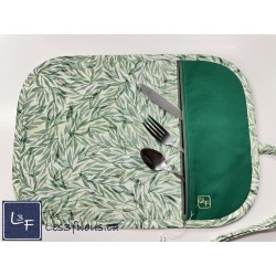 Feuillages Napperon avec Pochette Personnalisé Prêt à Broder NAP-396P