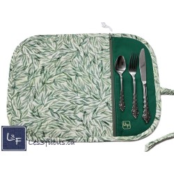 Feuillages Napperon avec Pochette Personnalisé Prêt à Broder NAP-396P