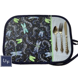 Libellules Napperon avec Pochette Personnalisé Prêt à Broder NAP-399P