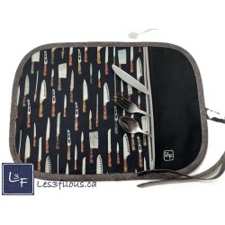 Chef Couteaux de Cuisine Napperon avec Pochette Personnalisé Prêt à Broder NAP-389P