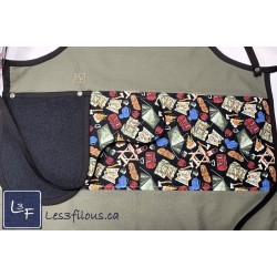 Camping Plein Air Nature Tablier Adulte avec Essuie-mains Prêt à Broder TEM-376P