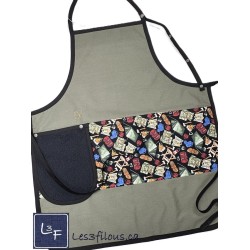 Camping Plein Air Nature Tablier Adulte avec Essuie-mains Prêt à Broder TEM-376P