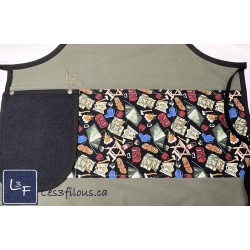 Camping Plein Air Nature Tablier Adulte avec Essuie-mains Prêt à Broder TEM-380P