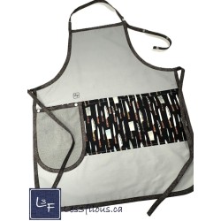 Couteaux de chef Tablier Adulte Gris avec Essuie-Mains Couleur Gris Prêt à Broder TEM-384P